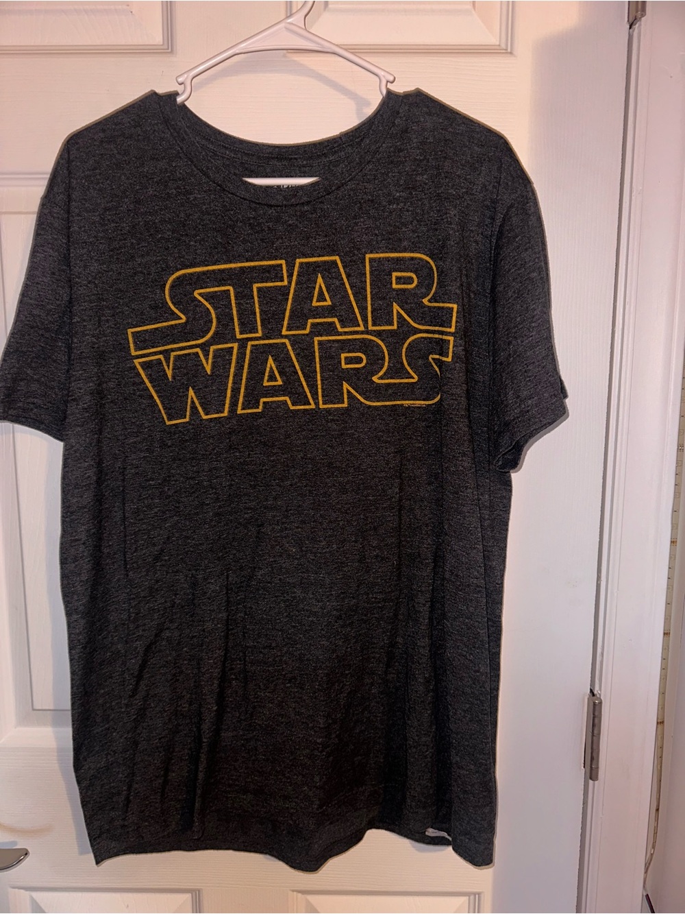 Old Navy Shirt Mens Gray Star Wars Logo Graphic Tagless Tee Crewneck Casual